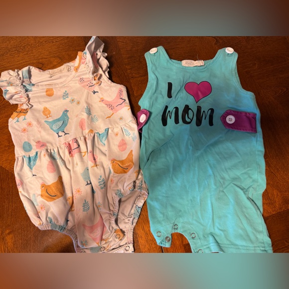 Lot of 3 Colorful Baby Rompers 18/24 months by Marie Nicole - Picture 3 of 4